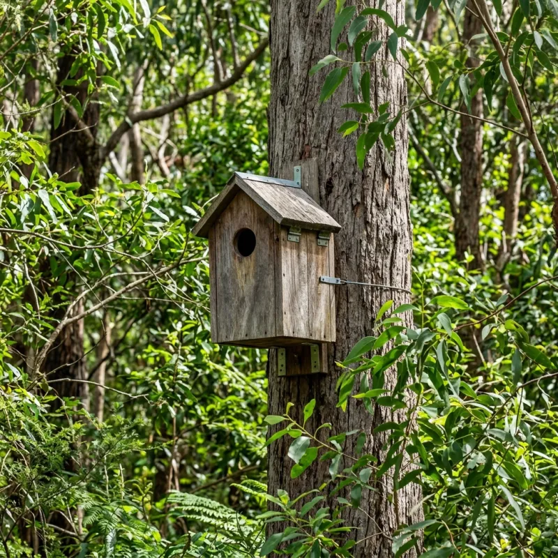 Animal nesting box installed as a humane alternative to a Sandringham roof cavity