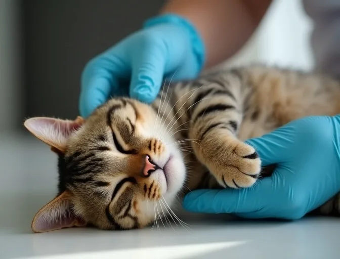 Specialist carefully handling a deceased cat with dignity in Sandringham